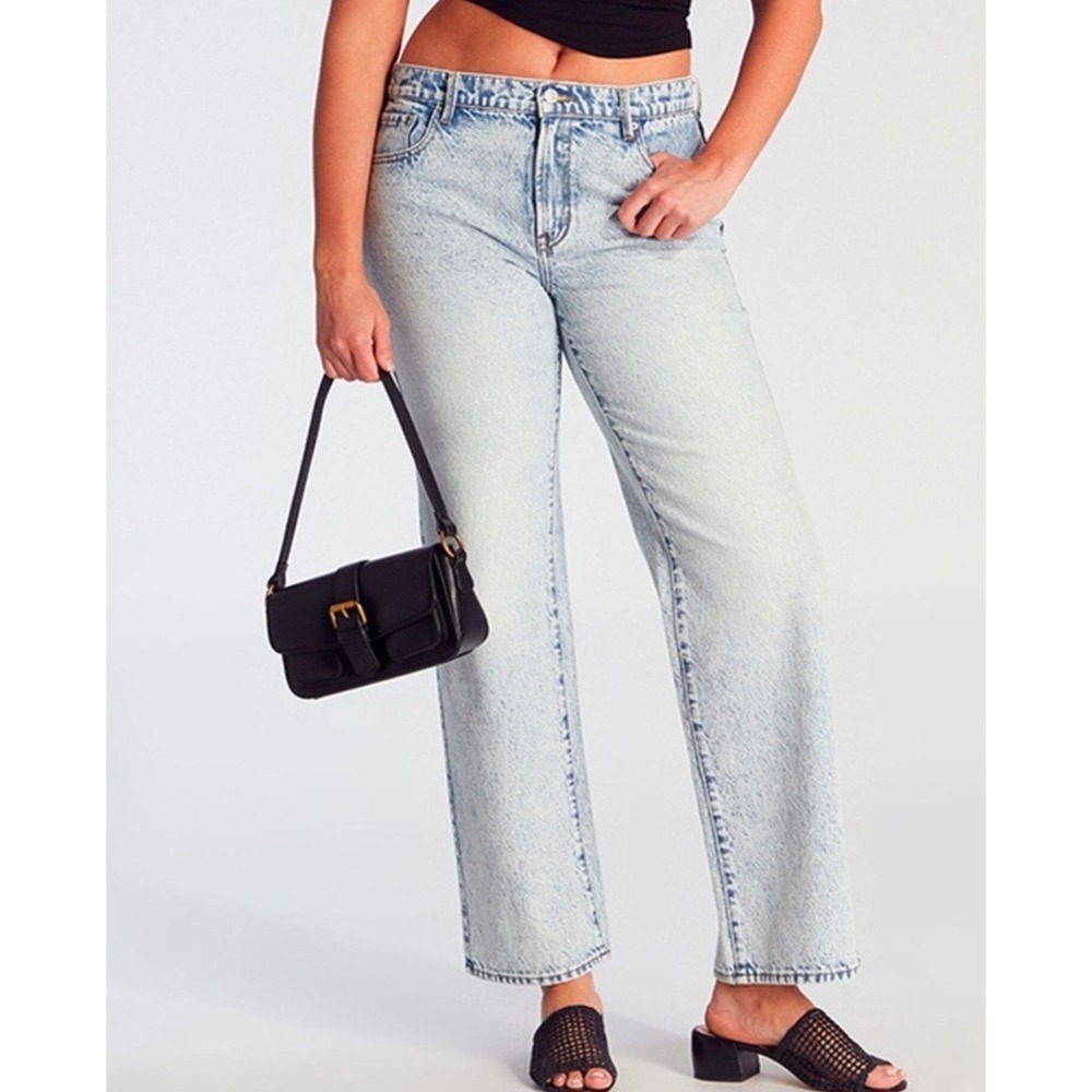 PacSun Womens Light Wash Acid Denim High Rise Mom Jeans Size 27